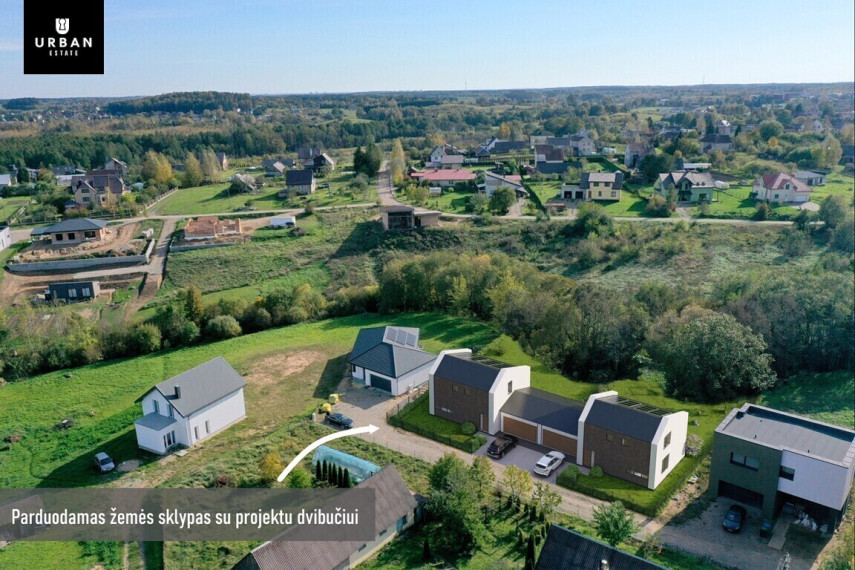Parduodamas sklypas su projektu ir statybos leidimu dvibučiui namui, Sudervėje, Jaunimo g. 3