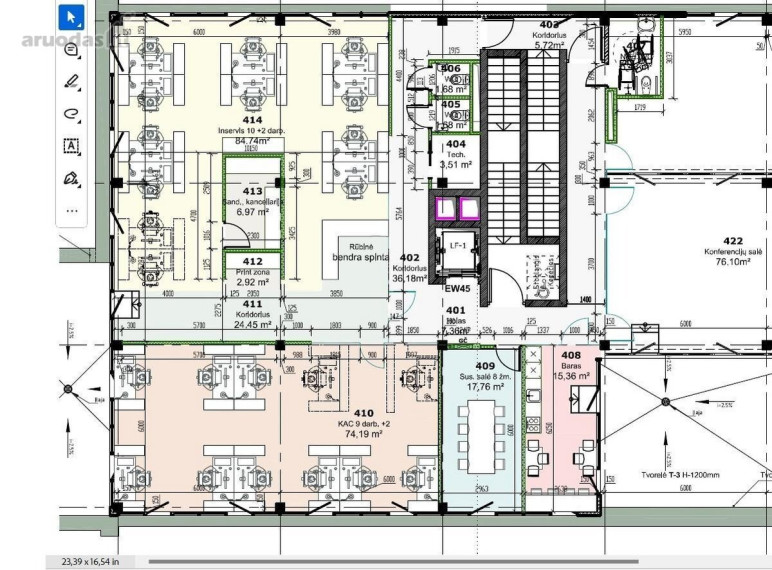 Nuomojamos administracinės, paslaugų, prekybos patalpos Chemijos g., Dainava, Kauno m., Kauno m. sav., 225 m2 ploto 15