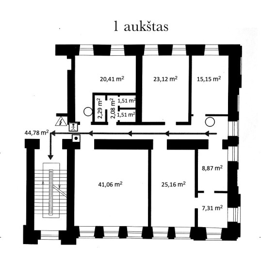 Nuomojamos administracinės patalpos Z. Sierakausko g., Naujamiestis, Vilniaus m., Vilniaus m. sav., 170.86 m2 ploto 3