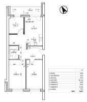 Parduodamas butas Leičių g., Pašilaičiai, Vilniaus m., Vilniaus m. sav., 82.05 m² ploto 3 kambariai 17