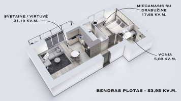 Parduodamas butas Kuosų g., Antakalnis, Vilniaus m., Vilniaus m. sav., 54 m2 ploto, 2 kambariai 27