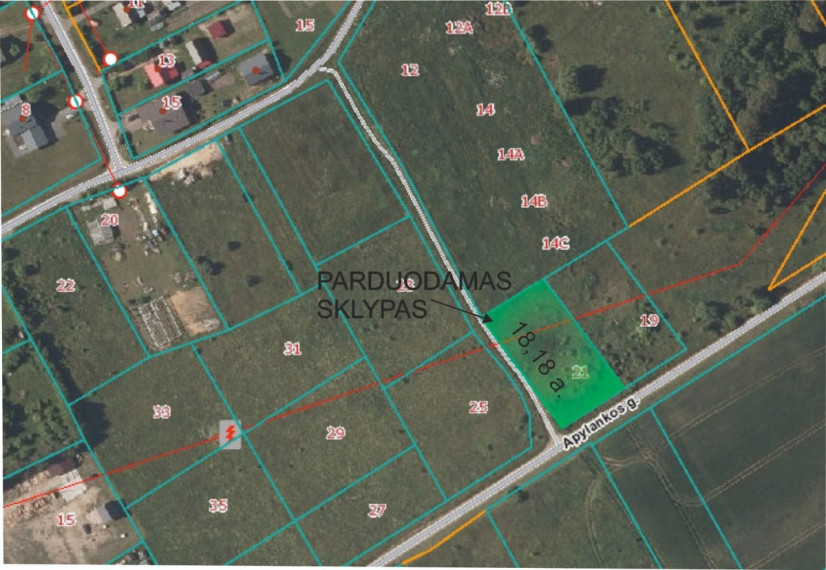 Parduodamas sklypas Apylankos g., Užusalių k., Jonavos r. sav., 18.18 a ploto 1