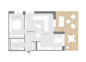 Parduodamas butas Laisvės pr., Šeškinė, Vilniaus m., Vilniaus m. sav., 59.9 m2 ploto, 2 kambariai 4