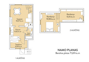 Parduodamas namas Juodasis kel., Pavilnys, Vilniaus m., Vilniaus m. sav., 71.64 m2 ploto, 2 aukštai 24