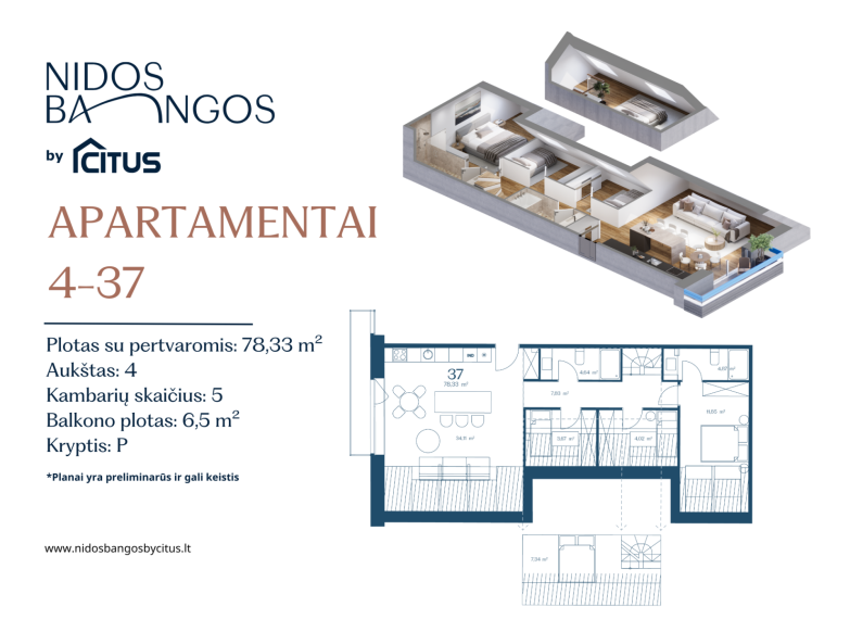 Parduodamas butas Skruzdynės g., Neringos m., Neringos sav., 107.68 m² ploto 5 kambariai 2