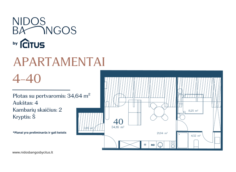 Parduodamas butas Skruzdynės g., Neringos m., Neringos sav., 54.60 m² ploto 2 kambariai 2