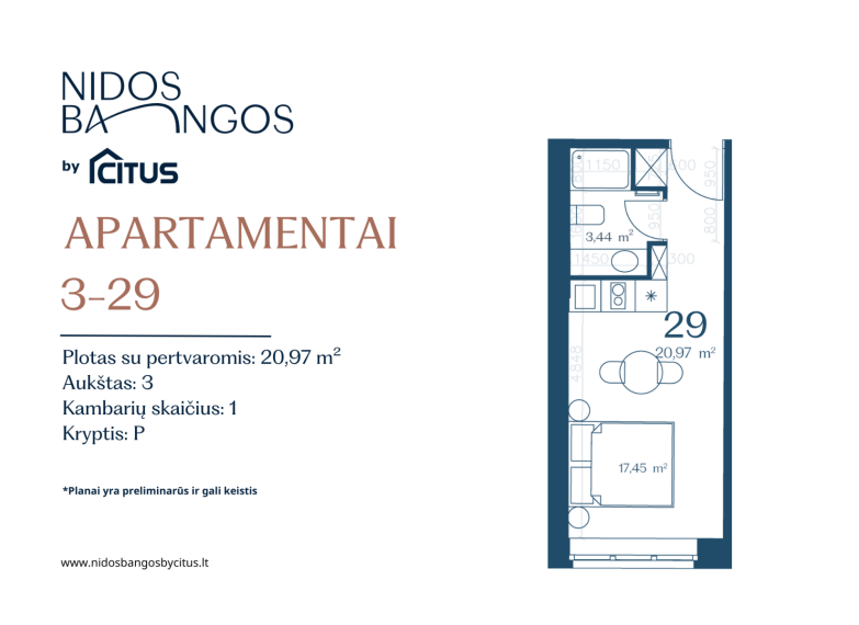 Parduodamas butas Skruzdynės g., Neringos m., Neringos sav., 20.97 m² ploto 1 kambarys 2