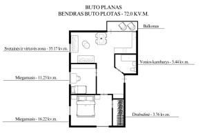 Parduodamas butas Klevinės g., Klevinės vs., Vilniaus r. sav., 72 m2 ploto, 3 kambariai 21