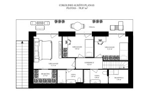 Parduodamas namas Bendorių k., Vilniaus r. sav., 123 m2 ploto, 2 aukštai 22