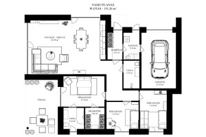 Parduodamas namas Išdagų g., Pilaitė, Vilniaus m., Vilniaus m. sav., 150.01 m2 ploto, 1 aukštai 33
