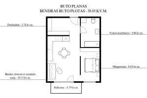Parduodamas butas Pulko g., Žirmūnai, Vilniaus m., Vilniaus m. sav., 38.05 m2 ploto, 2 kambariai 11