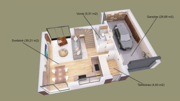 Parduodamas namas Bičių g., Jakų k., Klaipėdos r. sav., 130 m2 ploto, 2 aukštai 15