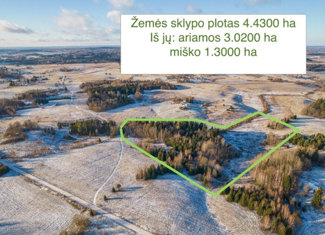 Parduodamas kitos paskirties sklypas Kreiviškių k., Molėtų r. sav., 443 a ploto