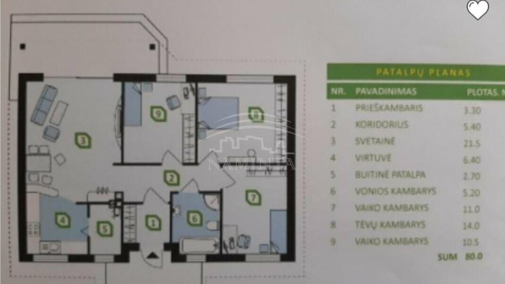 Parduodamas namas Lelių k., Klaipėdos r. sav., 80 m2 ploto, 1 aukštai 4