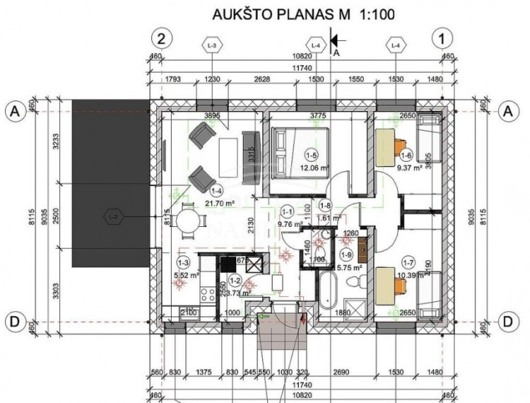 Parduodamas namas Trušelių k., Klaipėdos r. sav., 90 m2 ploto, 1 aukštai 4