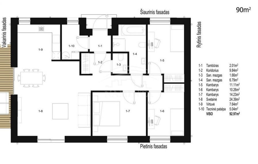 Parduodamas namas Trušelių k., Klaipėdos r. sav., 90 m2 ploto, 1 aukštai 6