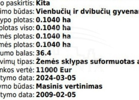 Parduodamas  sklypas Kretingos m., Kretingos r. sav., 10 a ploto