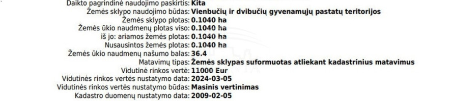 Parduodamas  sklypas Kretingos m., Kretingos r. sav., 10 a ploto 1