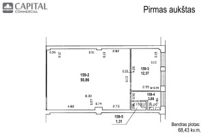 Nuomojamos administracinės, maitinimo, paslaugų, prekybos, sandėliavimo patalpos Fabijoniškių g., Fabijoniškės, Vilniaus m., Vilniaus m. sav., 68.43 m2 ploto 12