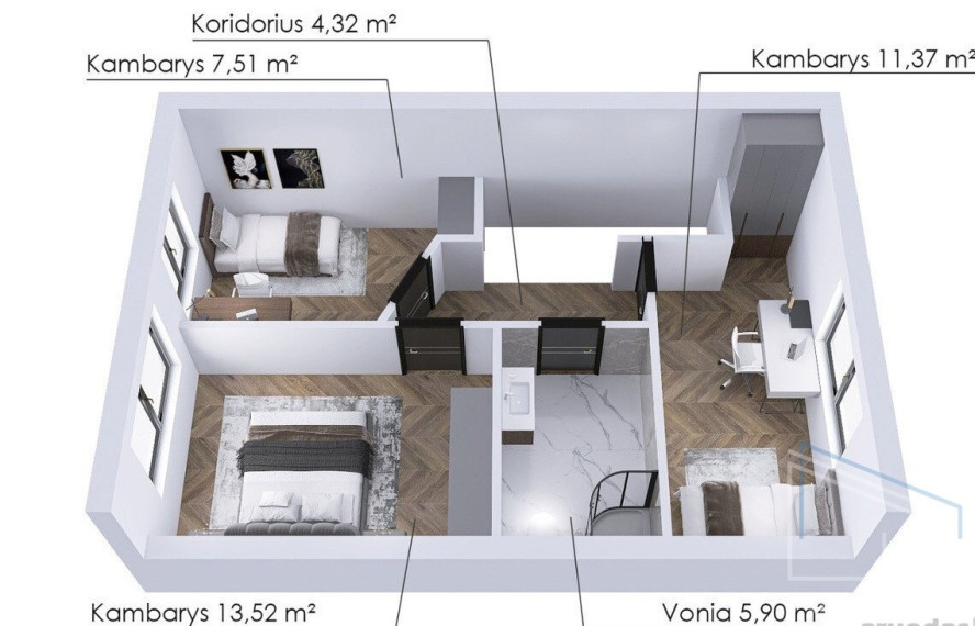 Parduodamas namas Slengių k., Klaipėdos r. sav., 86 m2 ploto, 2 aukštai 2