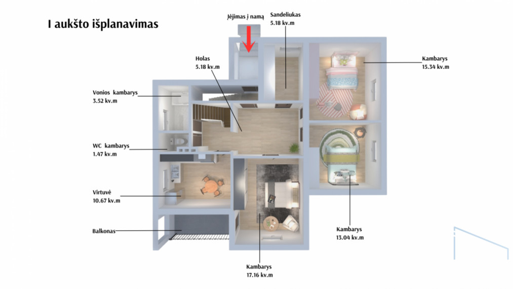 Parduodamas namas Kintų mstl., Šilutės r. sav., 236 m2 ploto, 2 aukštai 7
