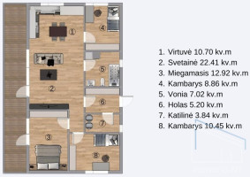 Parduodamas namas Slengių k., Klaipėdos r. sav., 89 m2 ploto 7