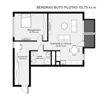 Parduodamas butas Saulėgrąžų g., Freda, Kauno m., Kauno m. sav., 65.79 m2 ploto, 2 kambariai 19