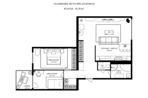 Nuomojamas butas Jonažolių g., Lazdynėliai, Vilniaus m., Vilniaus m. sav., 87.72 m2 ploto, 3 kambariai 20