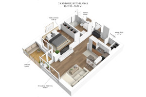 Parduodamas butas Vytauto Žalakevičiaus g., Antakalnis, Vilniaus m., Vilniaus m. sav., 58.59 m2 ploto, 2 kambariai 29