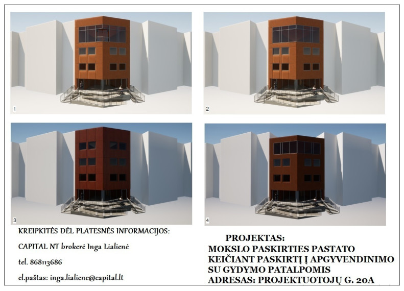 Parduodamos administracinės, kitos paskirties, paslaugų, prekybos patalpos Projektuotojų g., Kniaudiškiai, Panevėžio m., Panevėžio m. sav., 139.22 m2 ploto 2