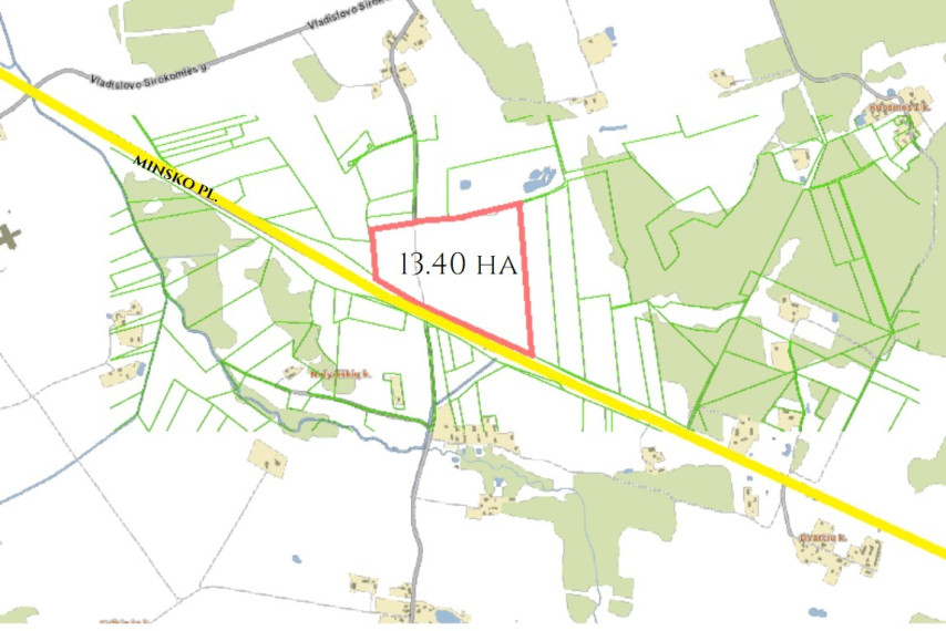 Parduodamas  sklypas Nelydiškių k., Vilniaus r. sav., 1340 a ploto 18