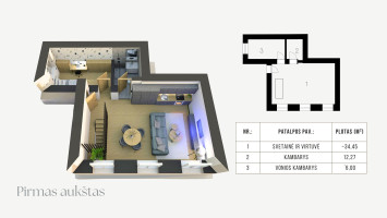 Parduodamas butas A. Mickevičiaus g., Žvėrynas, Vilniaus m., Vilniaus m. sav., 86.88 m² ploto 4 kambariai 3