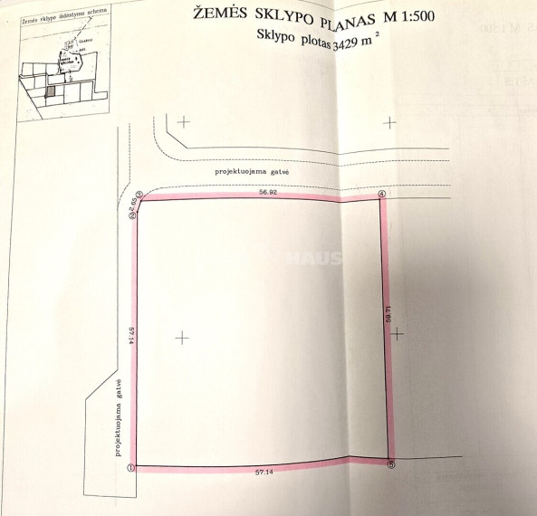 Parduodamas namų valdos paskirties sklypas Linažolių g. , Grabių k., Klaipėdos r. sav., 68.6 a ploto 6