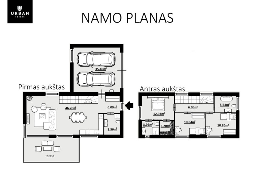 Parduodamas namas Juodasis kel., Kalnėnuose, Vilniuje, 156 kv.m ploto, 2 aukštų 5