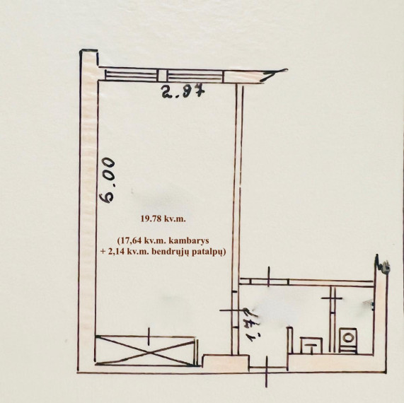 Parduodamas butas Kareivių g., Žirmūnai, Vilniaus m., Vilniaus m. sav., 19.78 m² ploto 1 kambarys 2