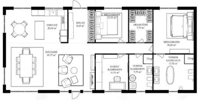 Parduodamas namas Pakalnės g., Glitiškių k., Vilniaus r. sav., 144 m2 ploto, 1 aukštai 30