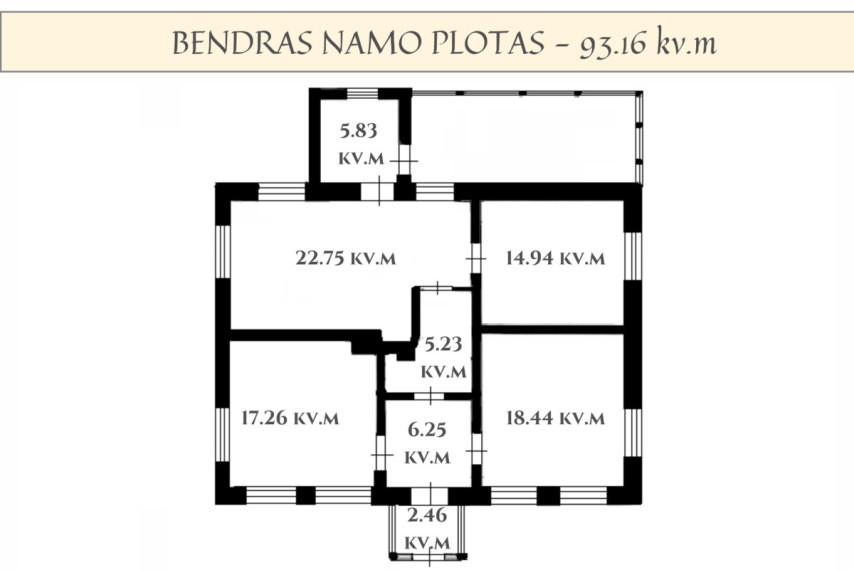 Parduodamas namas Ruzgiškių k., Utenos r. sav., 93.16 m2 ploto, 1 aukštai 32