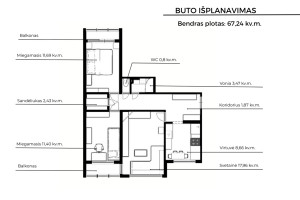 Parduodamas butas Gabijos g., Pašilaičiai, Vilniaus m., Vilniaus m. sav., 67.24 m2 ploto, 3 kambariai 21