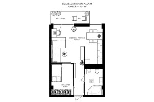 Parduodamas butas Girulių g., Pašilaičiai, Vilniaus m., Vilniaus m. sav., 46 m2 ploto, 2 kambariai 27