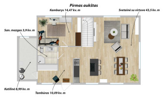 Parduodamas namas Juodasis kel., Kalnėnai, Vilniaus m., Vilniaus m. sav., 142.36 m2 ploto, 2 aukštai 16