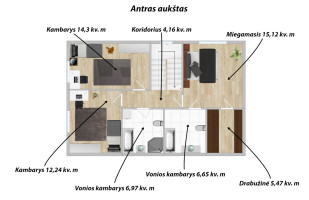 Parduodamas namas Juodasis kel., Kalnėnai, Vilniaus m., Vilniaus m. sav., 142.36 m2 ploto, 2 aukštai 17