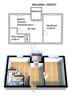 Parduodamas butas Smiltelės g., Varpai, Klaipėdos m., Klaipėdos m. sav., 43.54 m2 ploto, 2 kambariai 21