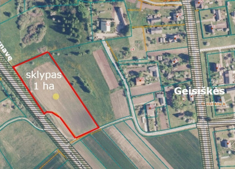 Parduodamas  sklypas Geisiškių k., Vilniaus r. sav., 100 a ploto