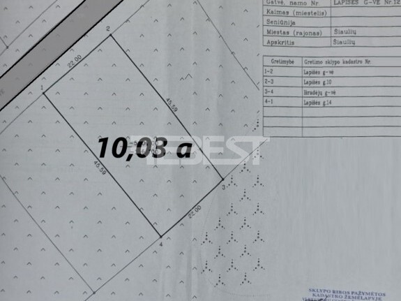 Parduodamas namų valdos paskirties sklypas Lapišės g., Verduliai, Šiaulių m., Šiaulių m. sav., 10.03 a ploto 6