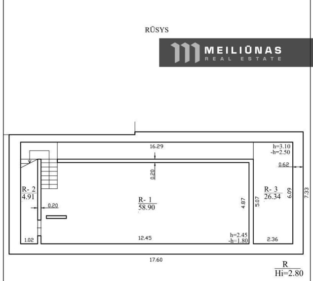 Parduodamos patalpos Partizanų g., Dainavoje, Kaune, 148.94 kv.m ploto 6