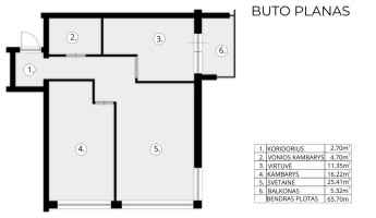 Parduodamas butas Ukmergės g., Pašilaičiai, Vilniaus m., Vilniaus m. sav., 65.7 m2 ploto, 3 kambariai 15