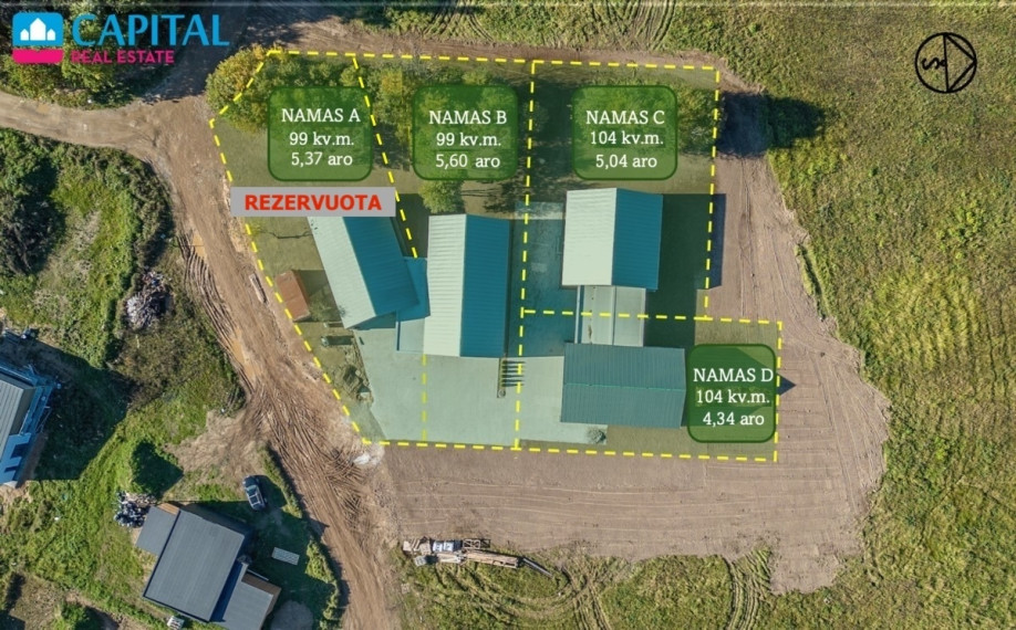 Parduodamas namas Lenktoji g., Daržininkų k., Vilniaus r. sav., 99 m2 ploto, 1 aukštai 7