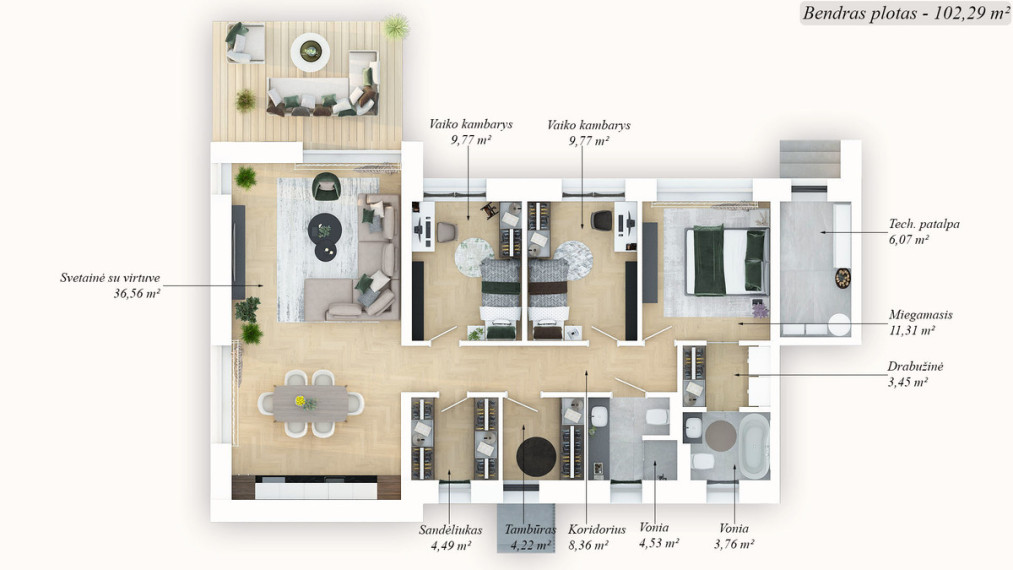 Parduodamas namas Bitininkų g., Didžiasalio k., Vilniaus r. sav., 102 m2 ploto, 1 aukštai 25