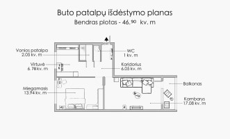 Parduodamas butas Architektų g., Lazdynai, Vilniaus m., Vilniaus m. sav., 46.9 m2 ploto, 2 kambariai 22