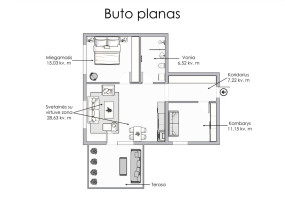 Parduodamas butas Gurių g., Kalnėnai, Vilniaus m., Vilniaus m. sav., 68.55 m2 ploto, 3 kambariai 23